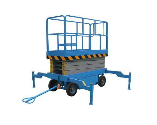 Подъемник ножничный передвижной аккумуляторный 500 кг, 6/8 м, 24/59 В/Ач TOR SJY-0,5-6 DC (G)